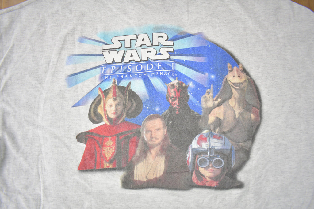 Vintage 1999 Star Wars Episode 1 The Phantom Menace Promo T-Shirt Size XL Whole Cast