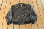 Vintage 1990s World Alliance Leather Bomber Flight Jacket Men's Medium