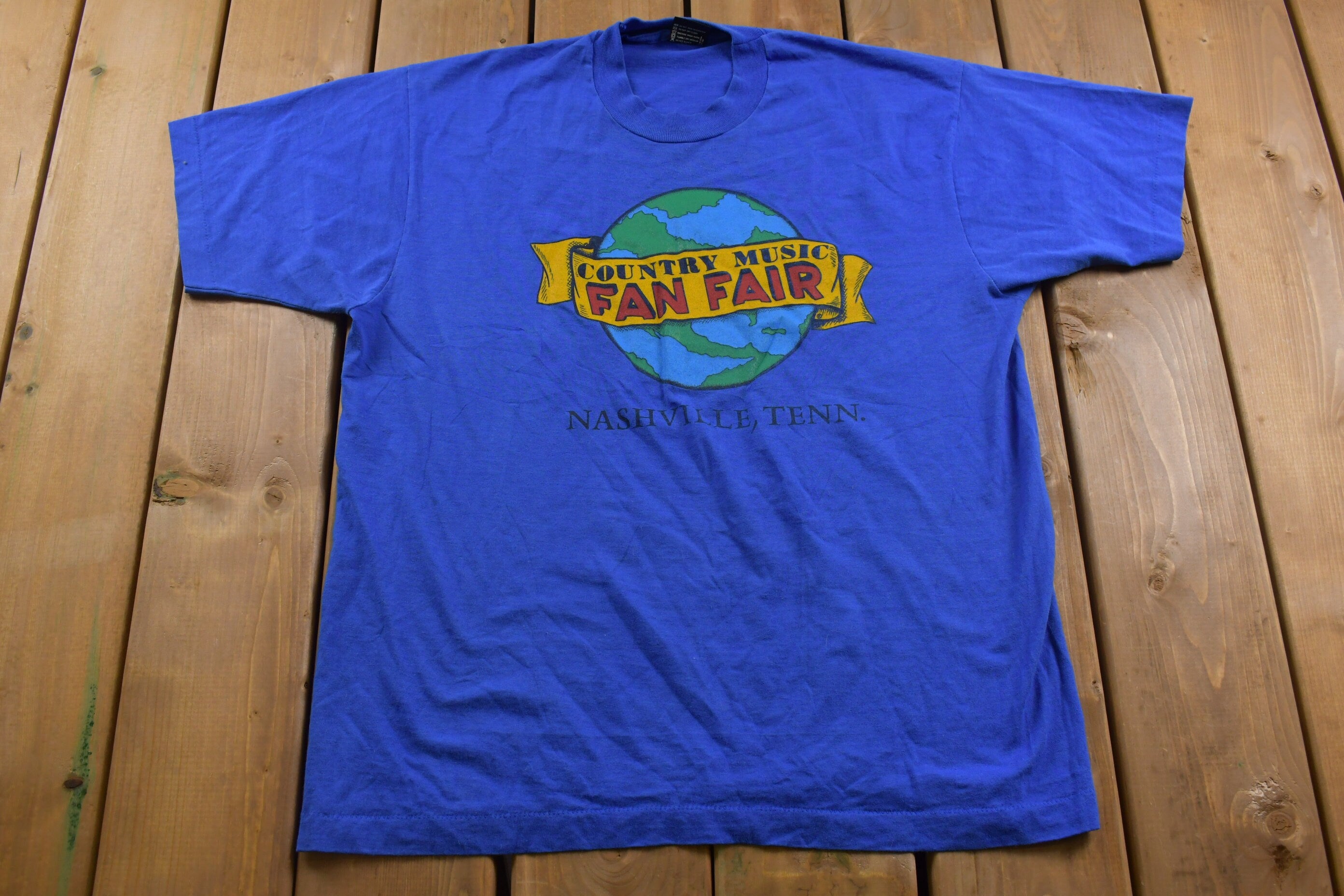 Vintage 1990s Screen Stars Nashville Country Music Fair Graphic T-Shirt