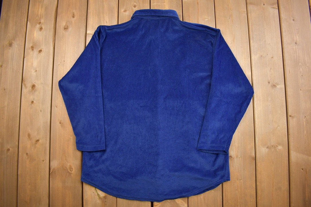 Vintage 1990s Basic Editions Velour Button Up Shirt