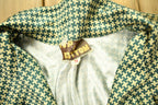 Vintage 1970s Hounds Tooth Button Up Blouse /