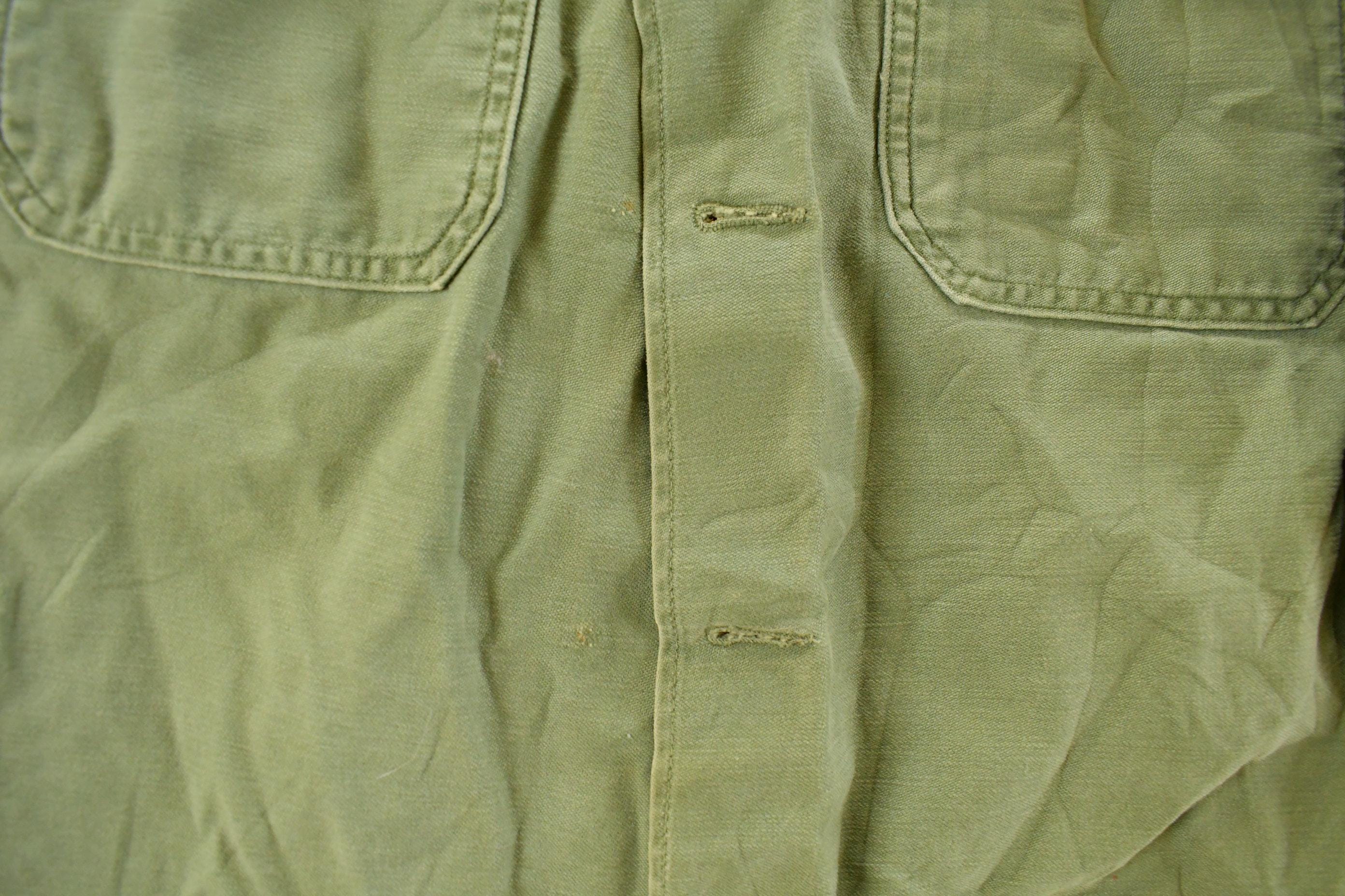Vintage 1960s OG-107 Military Sateen Shirt Men's Small