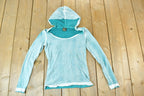 Women Vintage Vigoss Y2K Hooded T-Shirt / Vigoss Grunge Skull Print / Contrast Stitch / Internet Famous Clothing / Over Dyed / Y2K Bedazzled