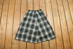 Vintage 1980s Plaid Long Skirt Size 25x27