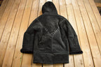 Vintage 1990s Black Suede Shearling Coat