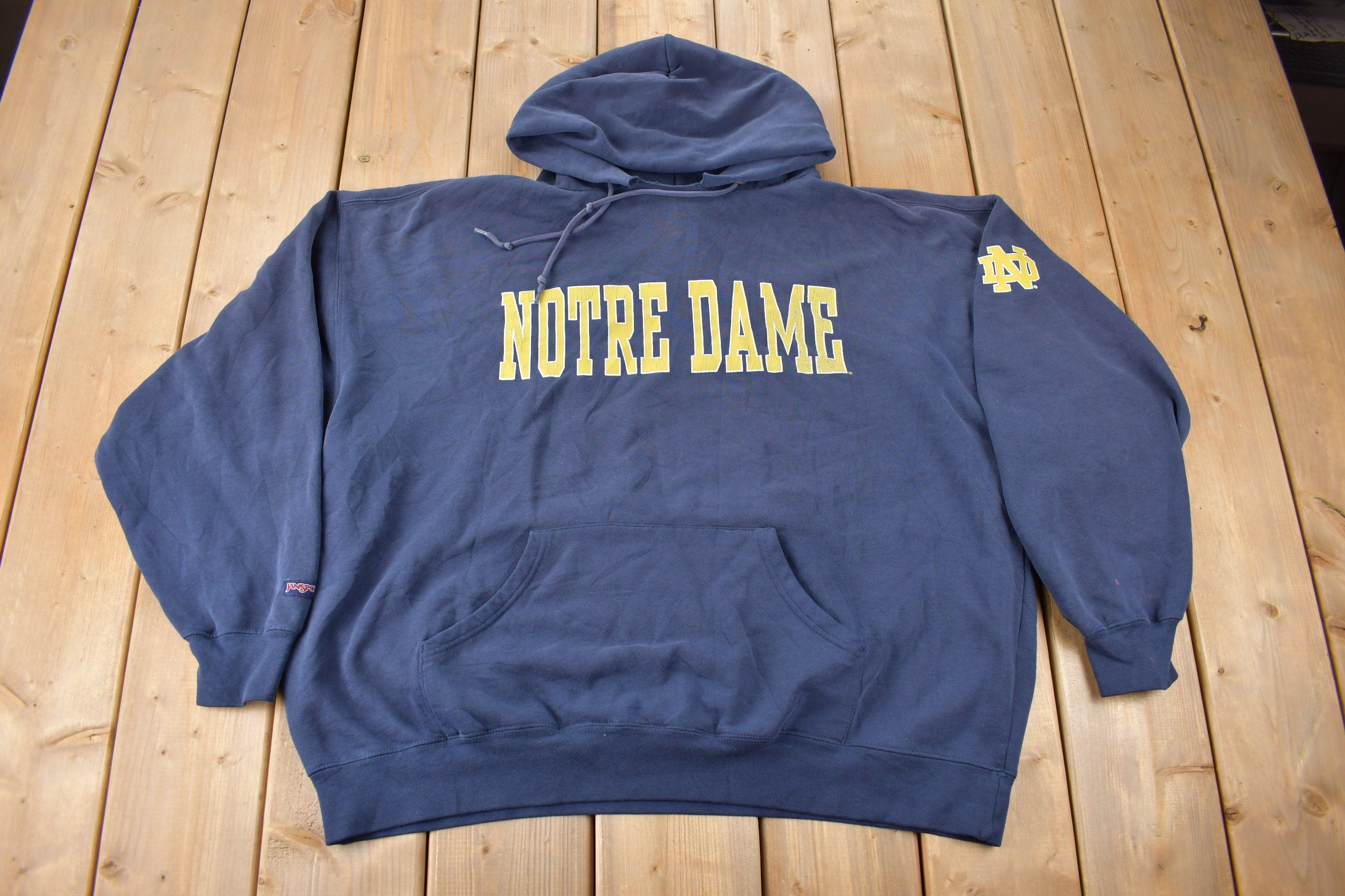 Vintage 1990s University Of Notre Dame Collegiate Jansport Hoodie Size XXL