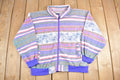 Vintage 1990s Apres Sport Paisley Patterned Fleece Zip Up Sweater