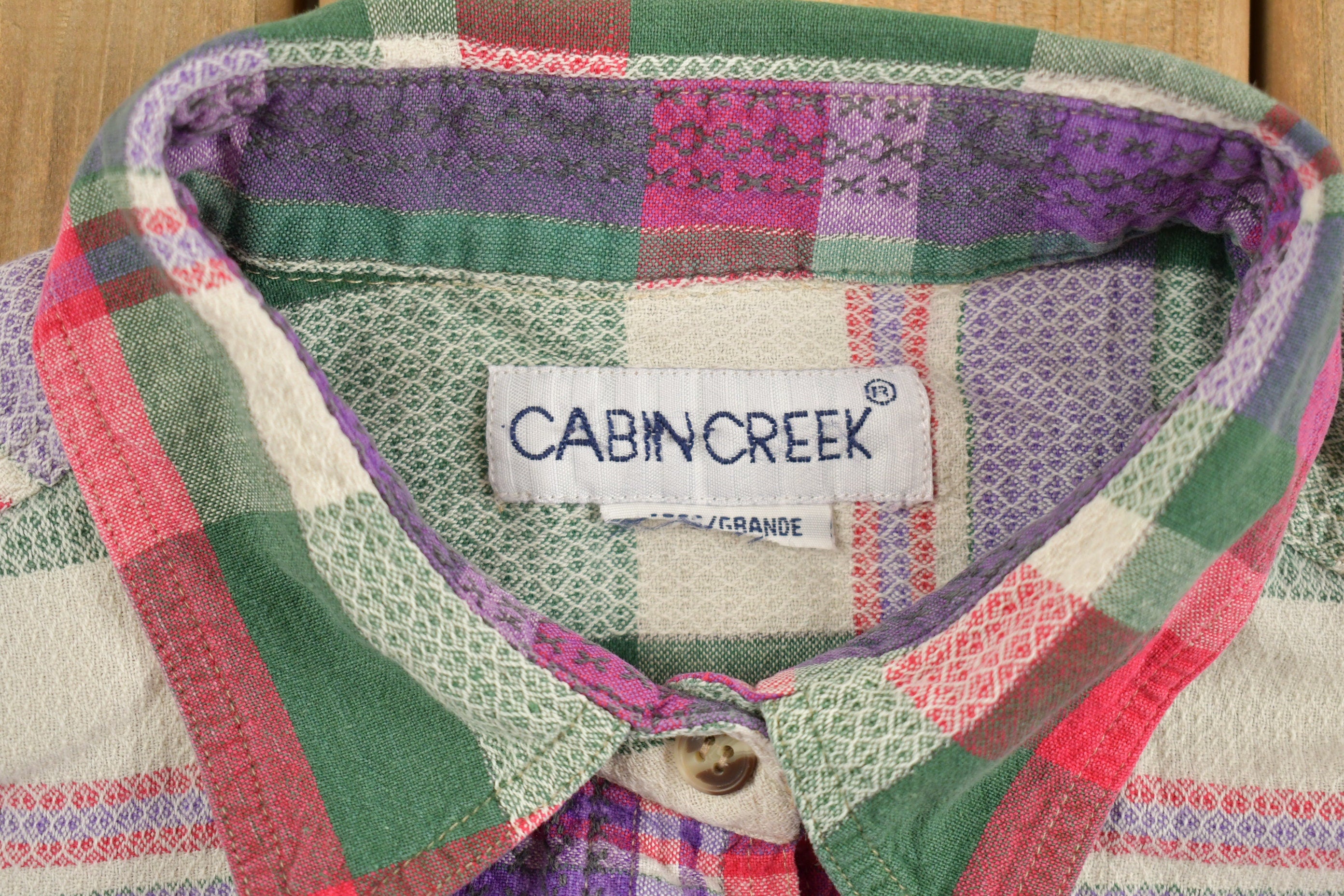 Vintage 1990s Cabin Creek Plaid Button Up Flannel