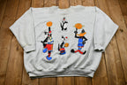 Vintage 1990s Glittery Looney Tunes Basketball Crewneck Sweatshirt