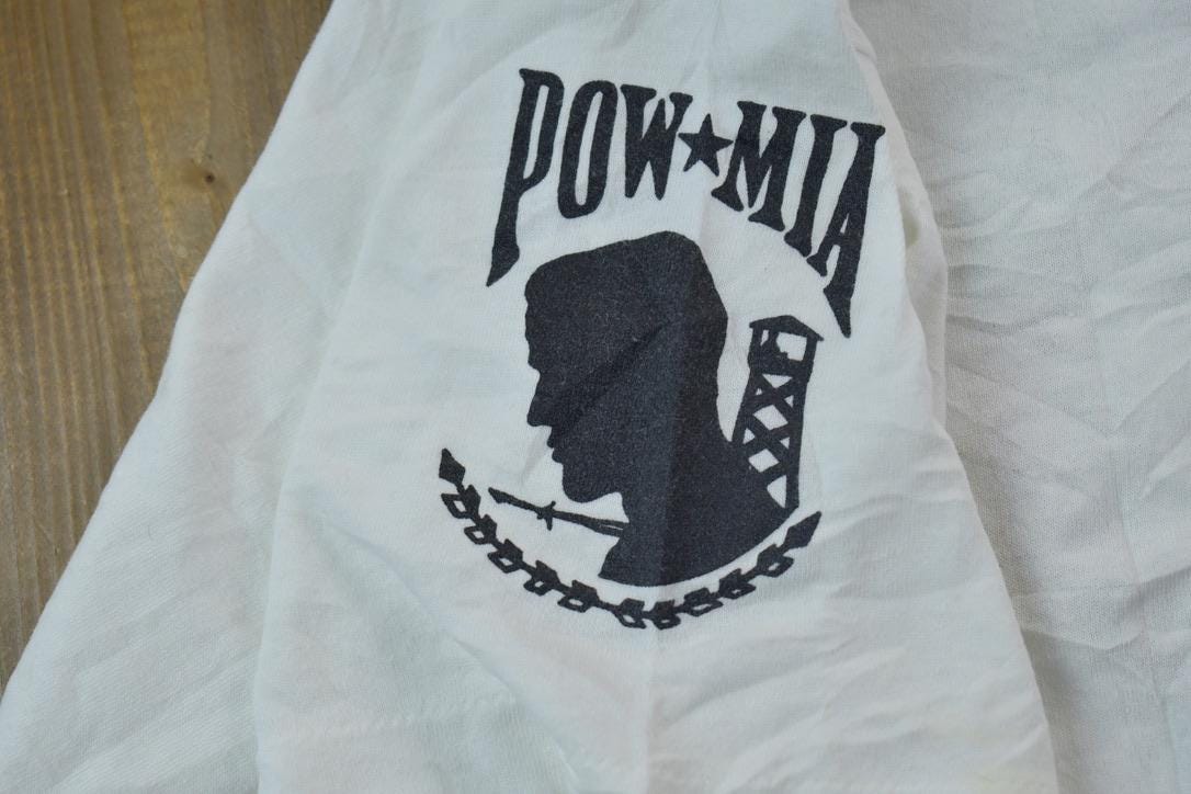 Vintage 1990s Roses Pow Mia Graphic T-Shirt