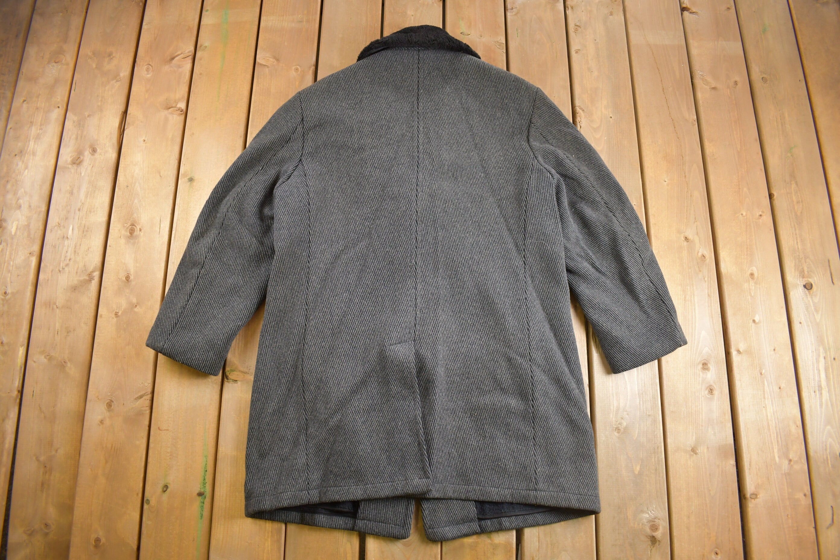 Vintage 1980s Sears Oakbrook Fur Collar Over Coat