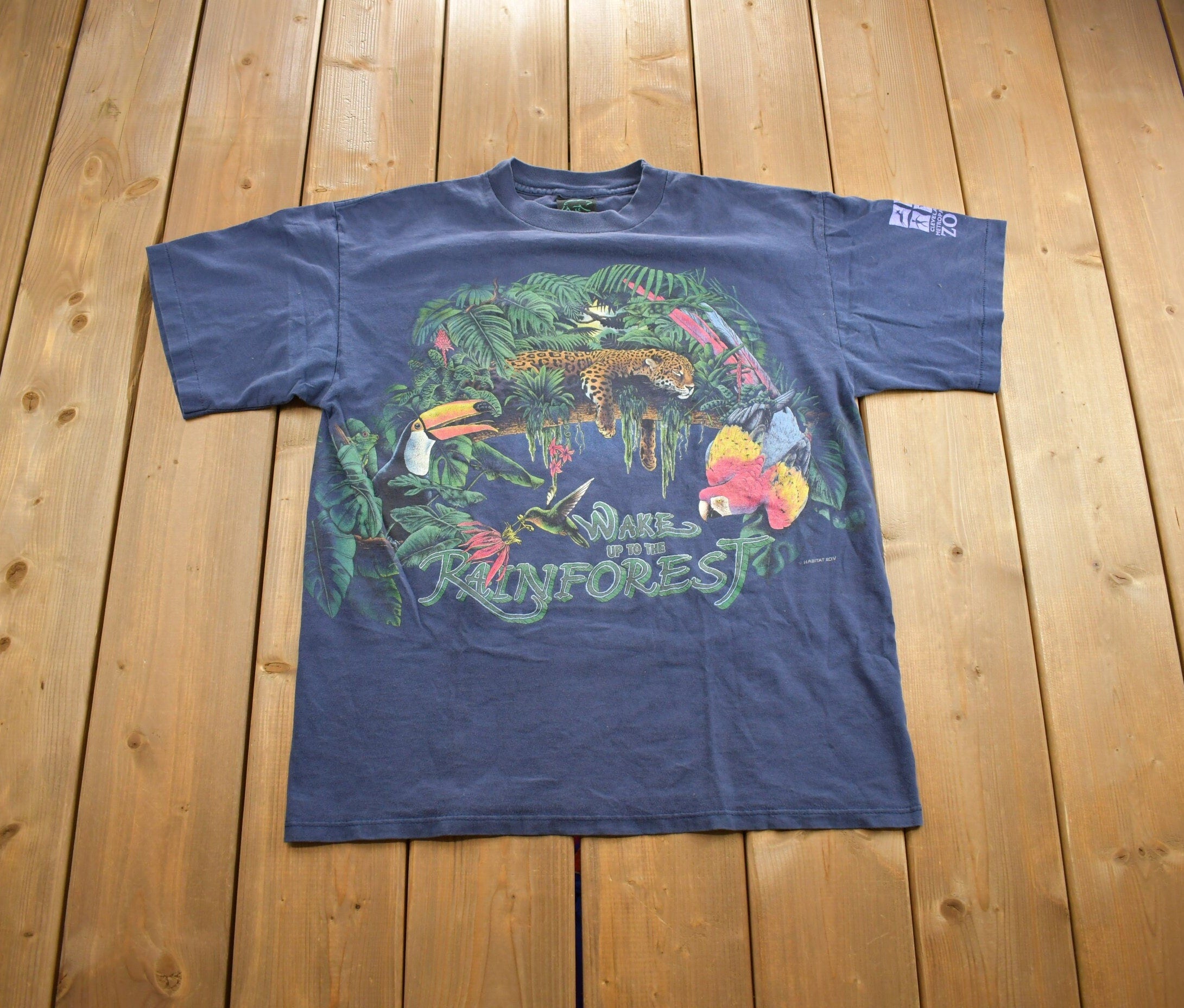 Vintage 1990s Cleveland Zoo Habitat Rainforest Single Stitch Graphic T-Shirt Made In USA