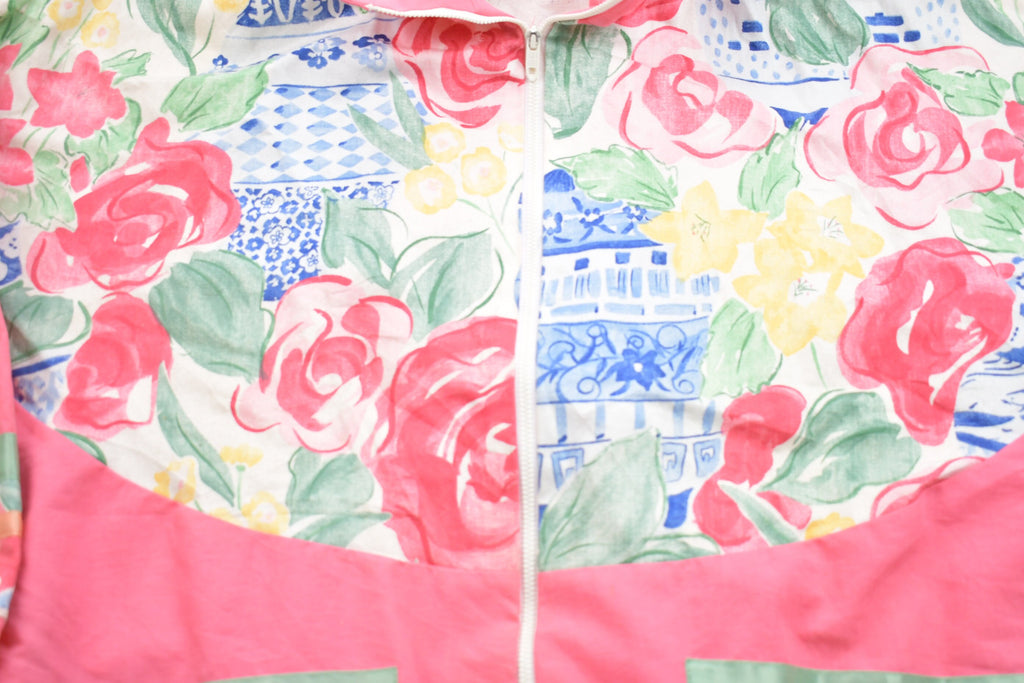 Vintage 1990s Southern Stitches Floral Graphic Windbreaker Jacket