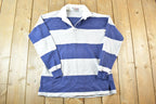 Vintage 1990s Studio Striped Rugby Button Up Shirt Men's L