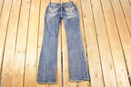 Vintage Deadstock Y2K Grace In LA Bedazzled Bootcut Low Rise Skinny Jeans Women's Size 27 x 32