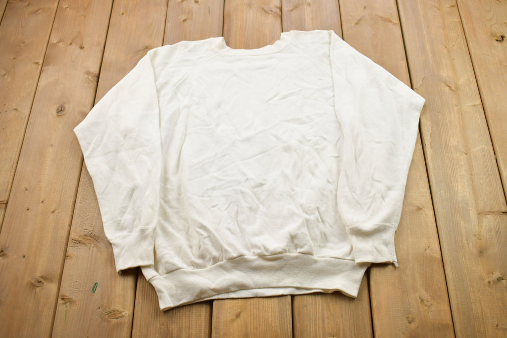 Vintage 1990s Blank White Crewneck Sweatshirt