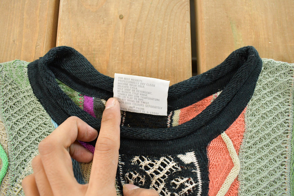 Vintage 1990s Coogi Classic 3D Knit Abstract Crewneck Sweater Men's Large