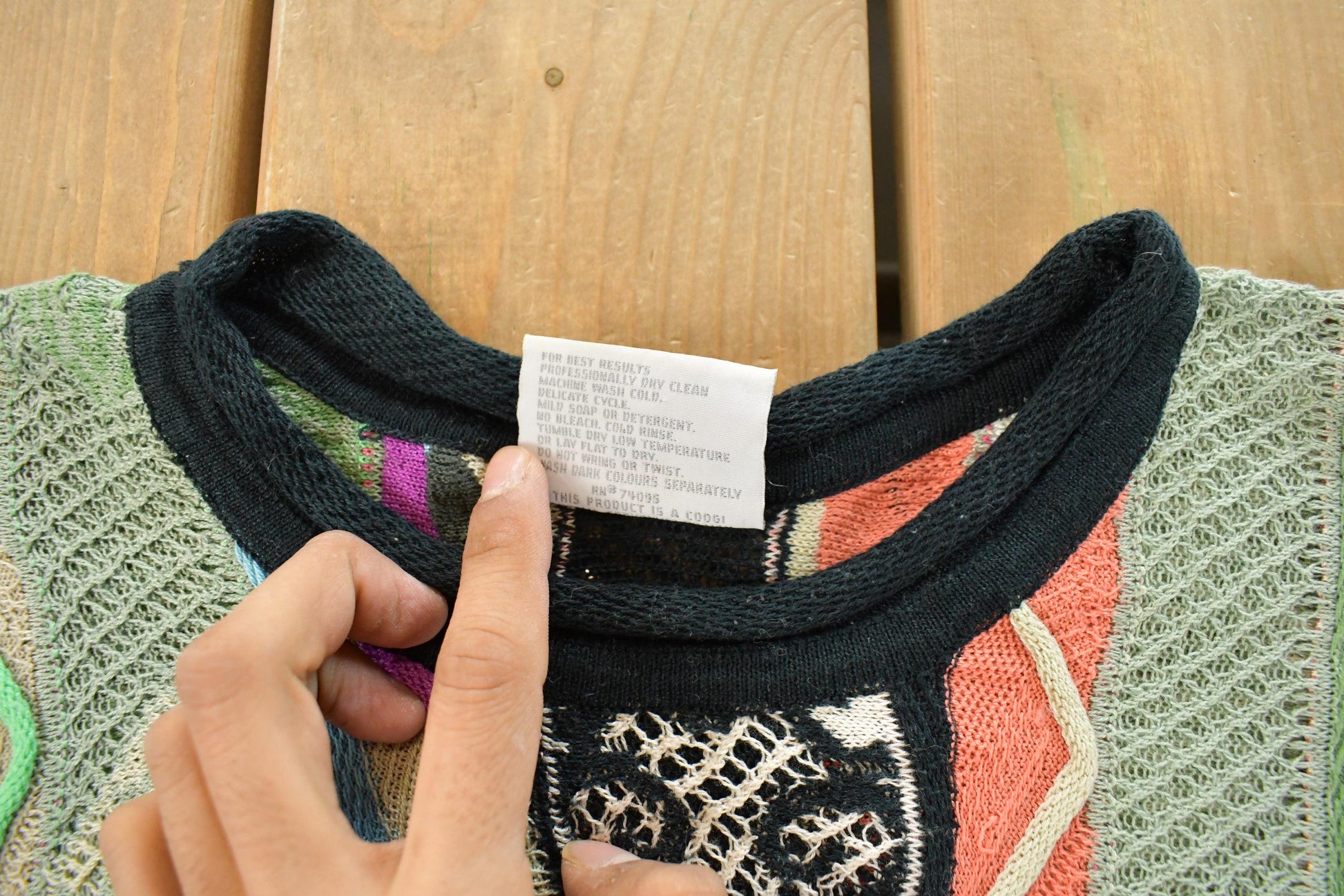 Vintage 1990s Coogi Classic 3D Knit Abstract Crewneck Sweater Men's Large