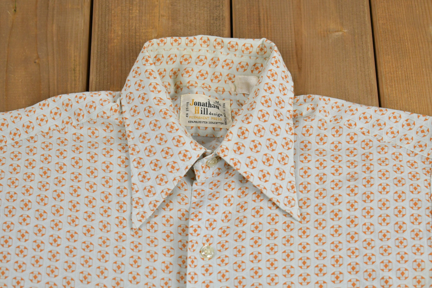 Vintage 1970s Jonathan Hill Design Button Up Shirt / 1970s Button Up / Vintage Workwear / Casual Shirt / Formal Shirt / True Vintage