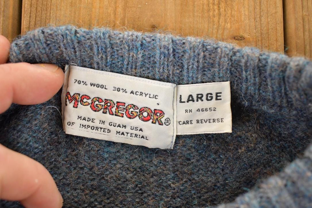 Vintage 1980s Mcgregor Wool Knit Crewneck Sweater Mens L