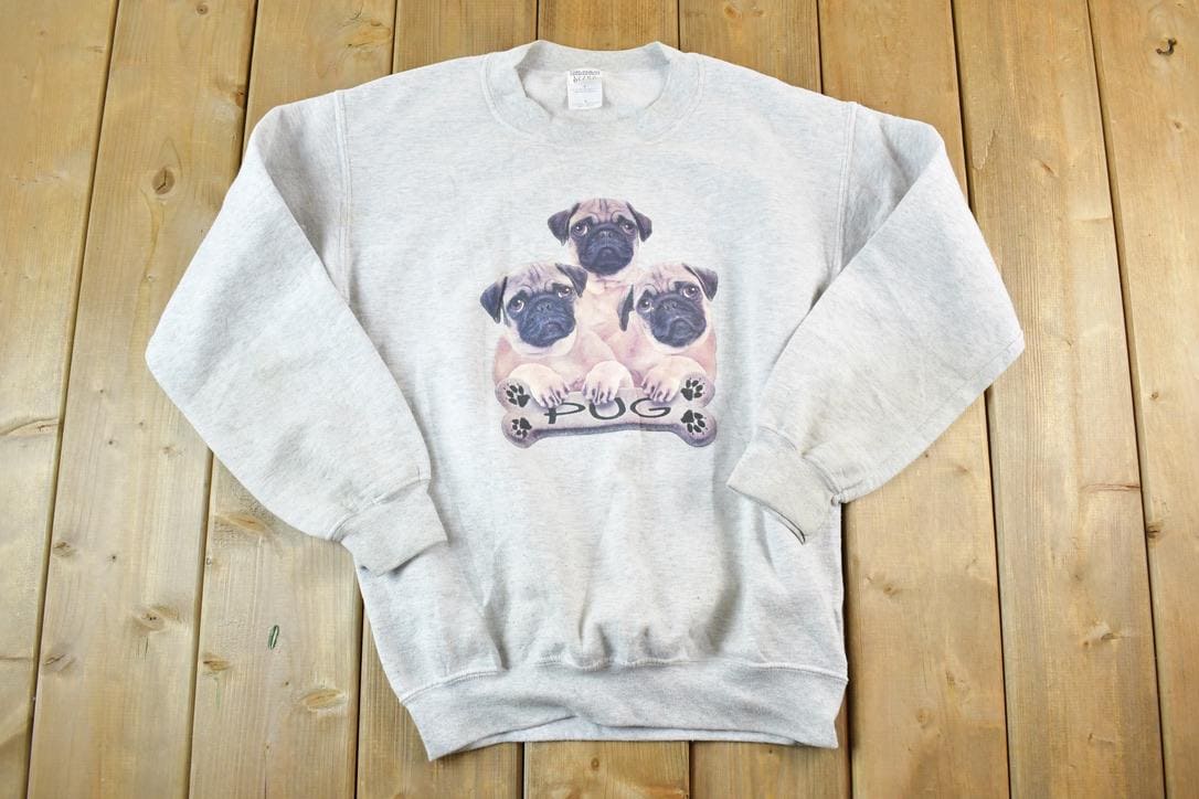 Vintage 1990s Pugs Crewneck Sweatshirt Womens S