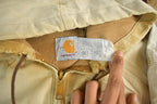 Vintage 1980s Sun Faded Carhartt Canvas Hooded Jacket Men's XL