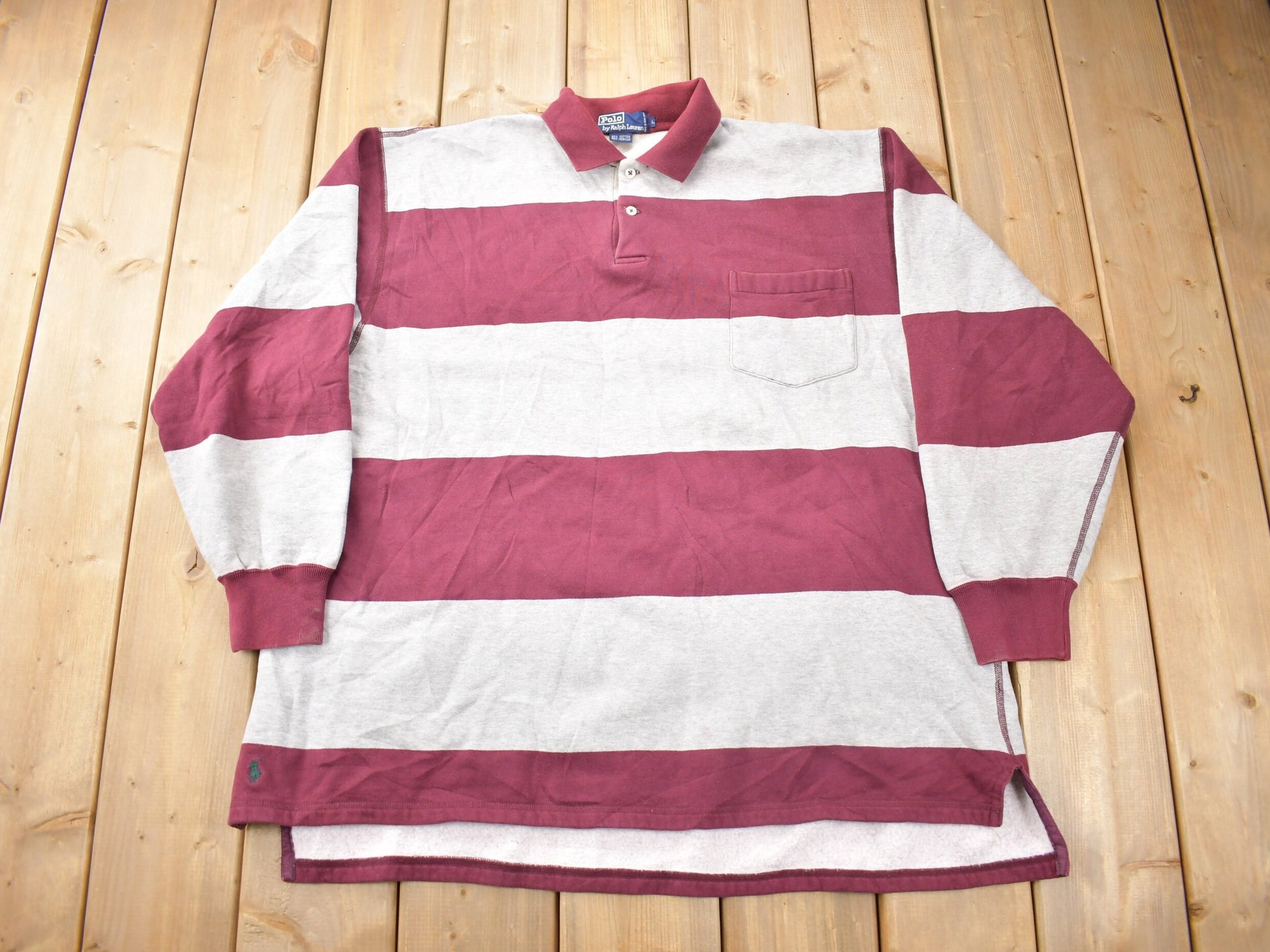 Vintage 1990s Polo Ralph Lauren Color Block Rugby Sweatshirt