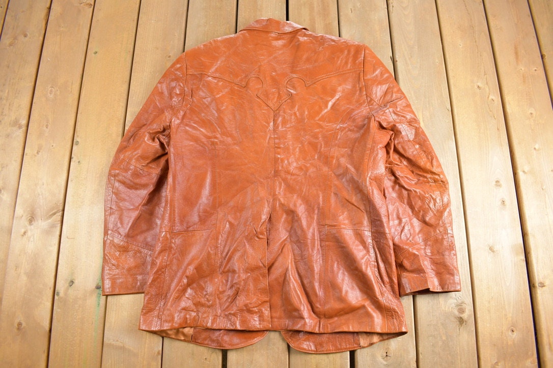 Vintage 1970s Pioneer Wear Leather South Western Blazer