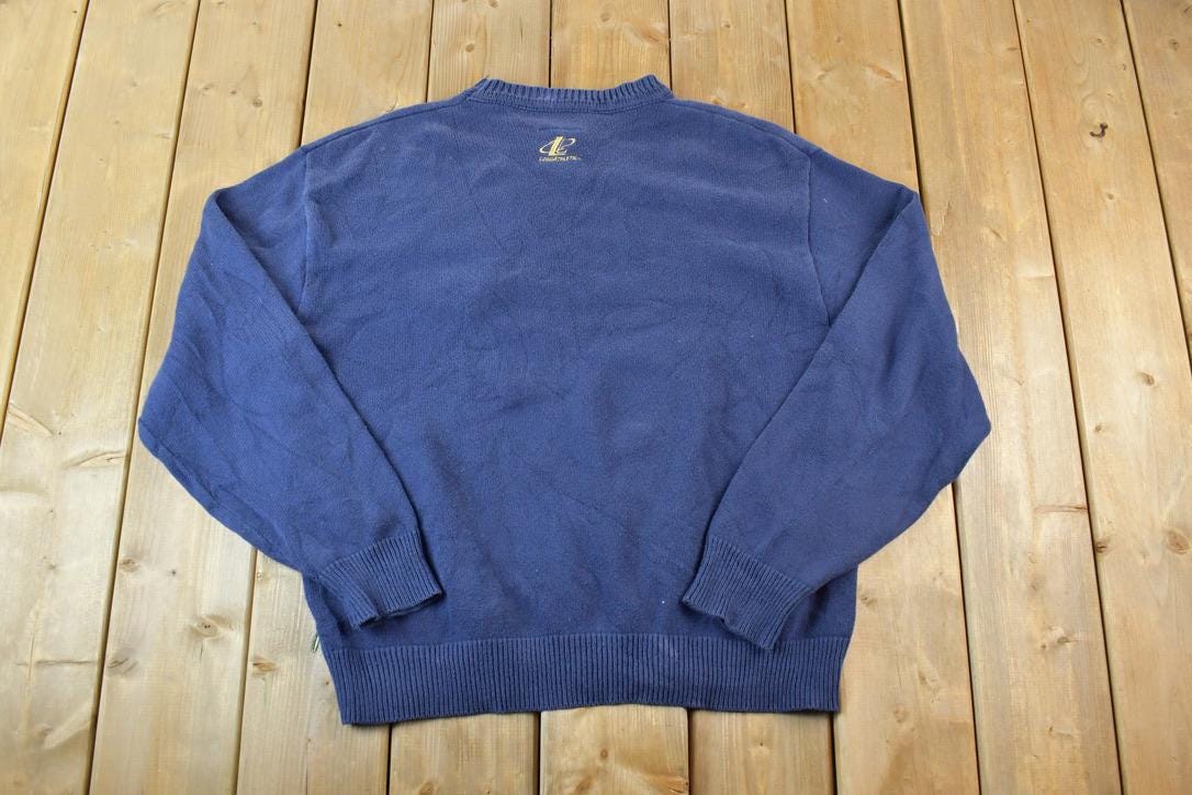 Vintage 1990s 1999 Super Bowl XXXIII Broncos Falcons Miami NFL Knit Crewneck Sweatshirt / Football / Sportswear / Americana