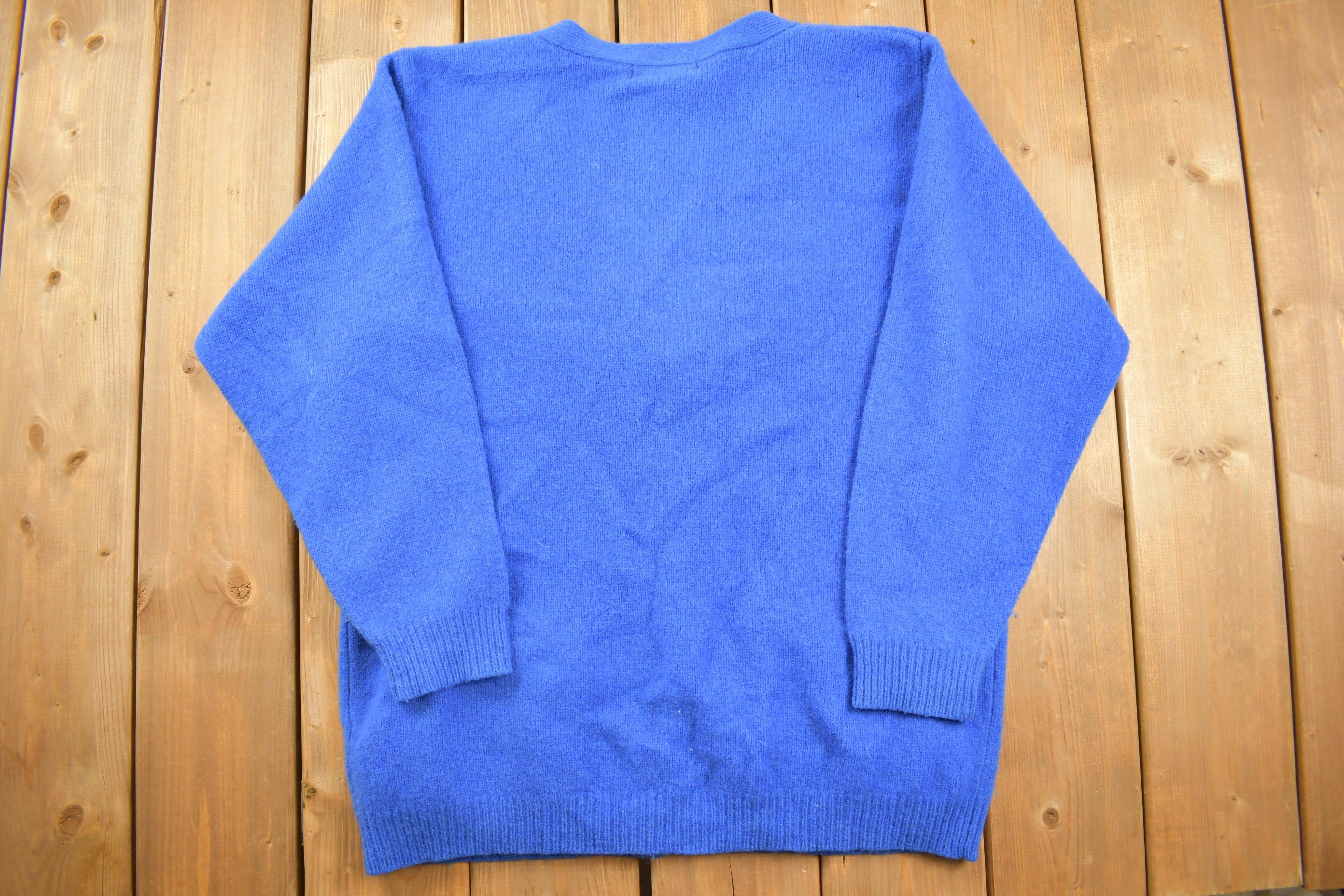 Vintage 1990s Blue Abercrombie & Fitch Co Knitted Cardigan Sweater
