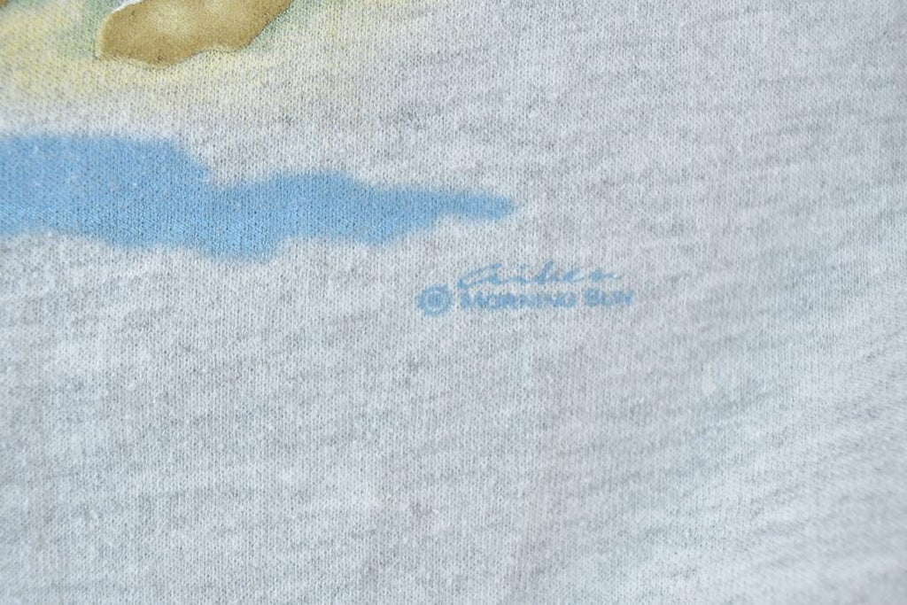 Vintage 1990s Cute Lighthouse Double Collar Morning Sun Crewneck Sweater