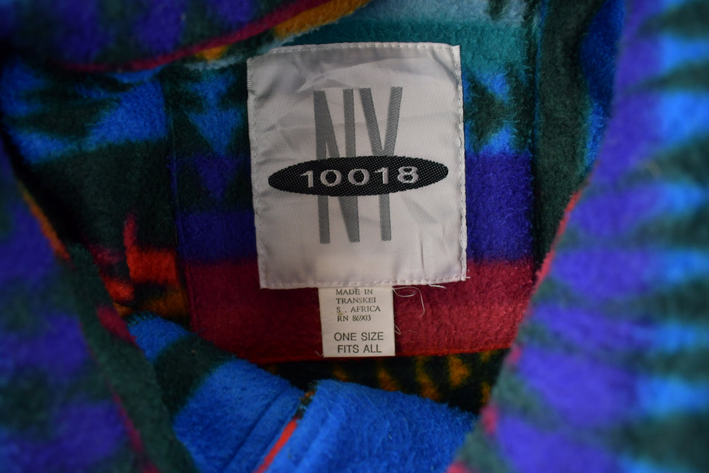 Vintage 1990s Aztec South Western Pattern Button Up Fleece Sweater OSFA