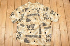 Vintage 1990s Axis Abstract Button Up Shirt Mens L