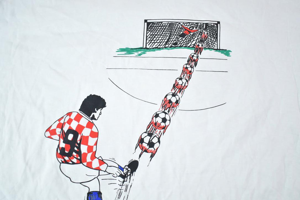 Vintage 1996 Euro Croatia Soccer Souvenir Single Stitch Graphic Print T-Shirt Made In USA