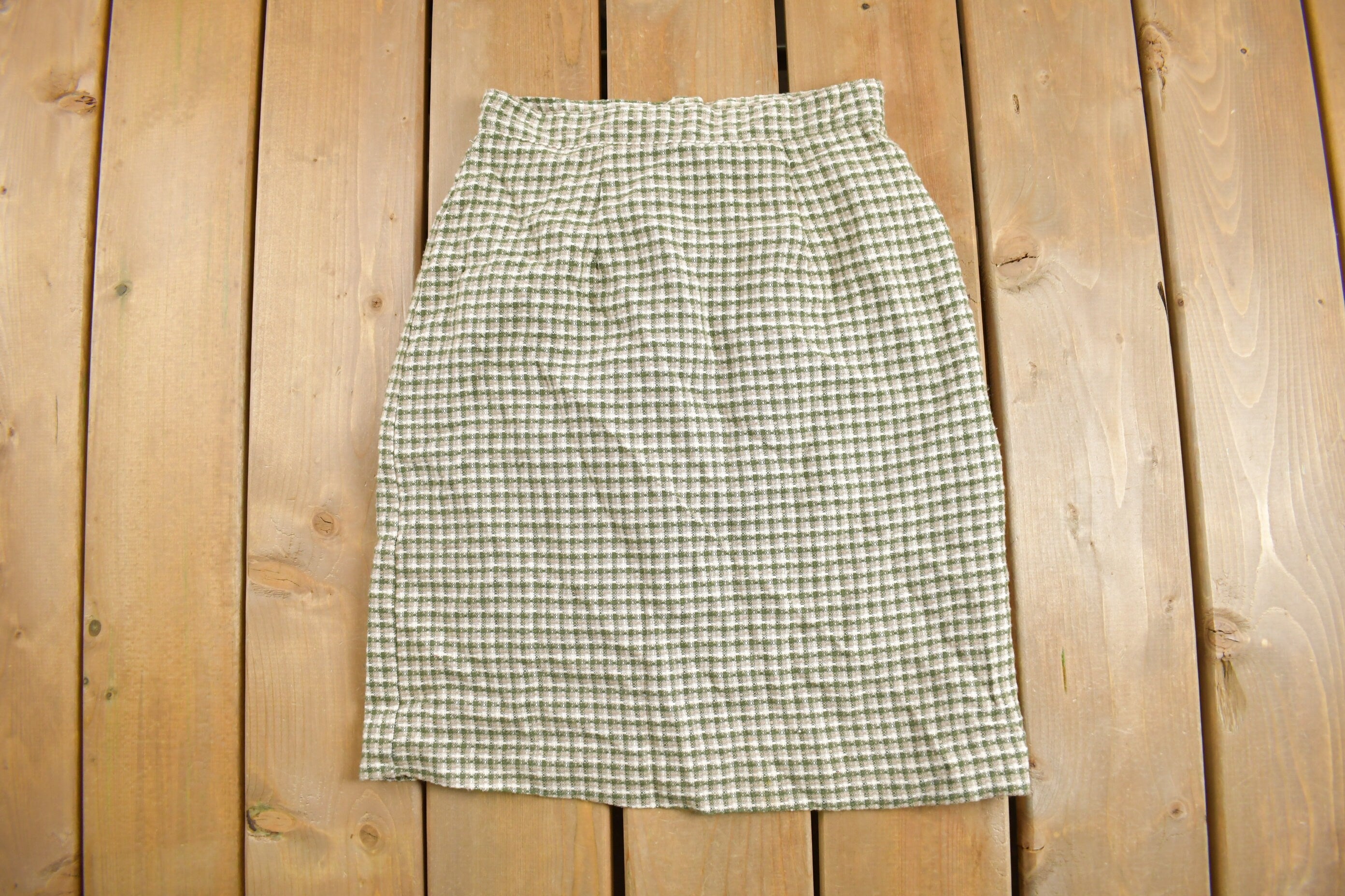 Vintage 1970s Plaid Skirt Size 25 x 20