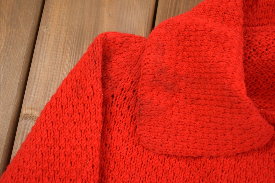 Vintage 1960s Collared Knit Cardigan Sweater  60s  Hand Knit  Vintage Cardigan  Button Up  True Vintage