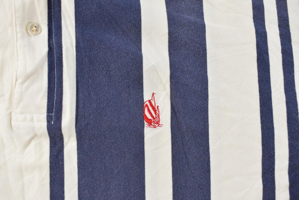 Vintage 1990s Nautica Striped Polo Shirt Men's XL / 90s Polo Shirt / Souvenir / Athleisure / Streetwear / Preppy / Nautical Sailing