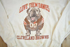 Vintage 1980s Cleveland Browns - "Love Them Dawgs" NFL Football Crewneck Sweatshirt Made In USA