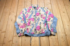 Vintage 1990s Floral Zip Up Sweater