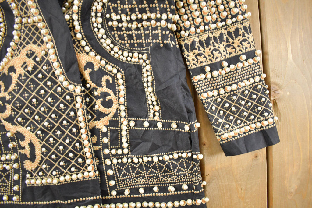 Vintage 1980s Pearls Beaded Jacket Women's XL