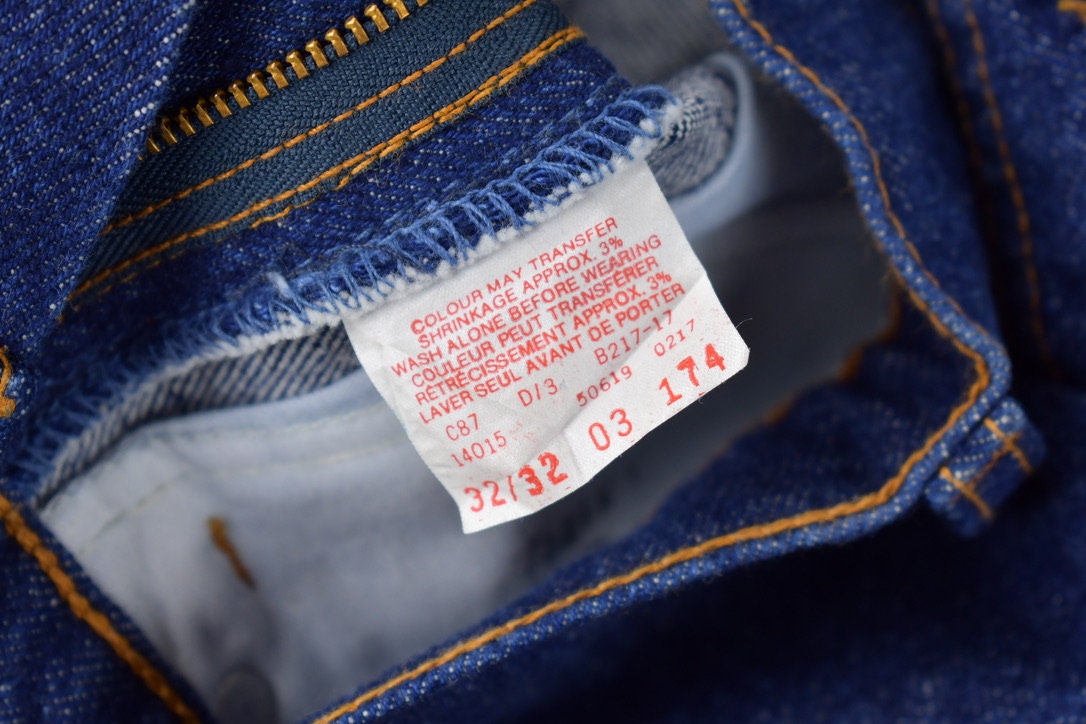 Vintage 1970s Deadstock Levi's 619 Orange Tab Jeans Size 32 x 32 Made In Canada NWT