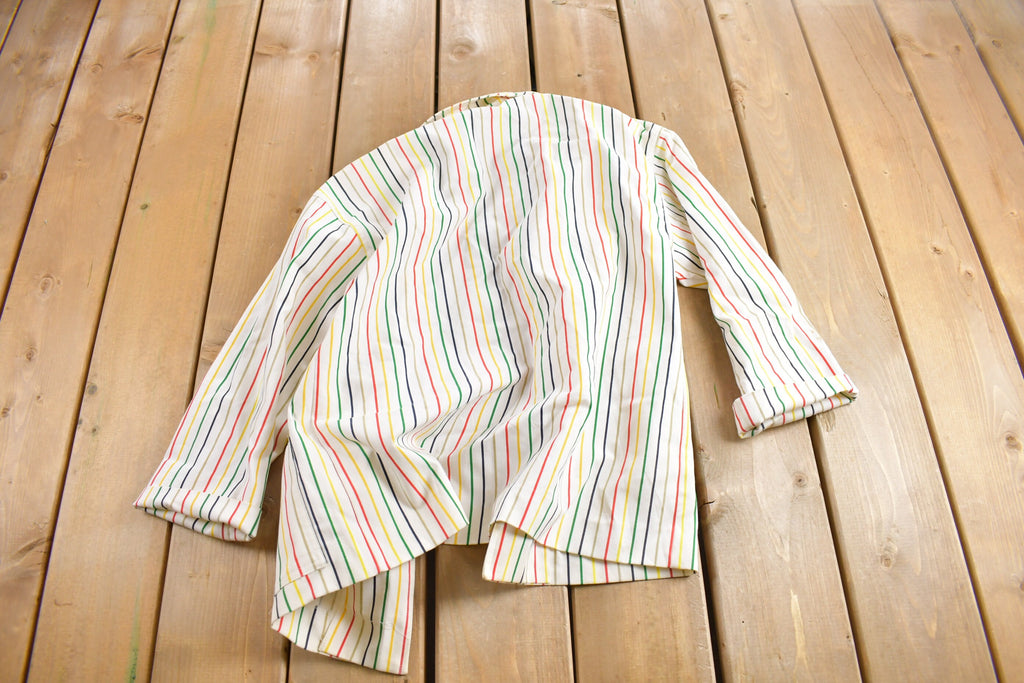 Vintage 1980s Par Four Sportswear Striped Collared Shirt