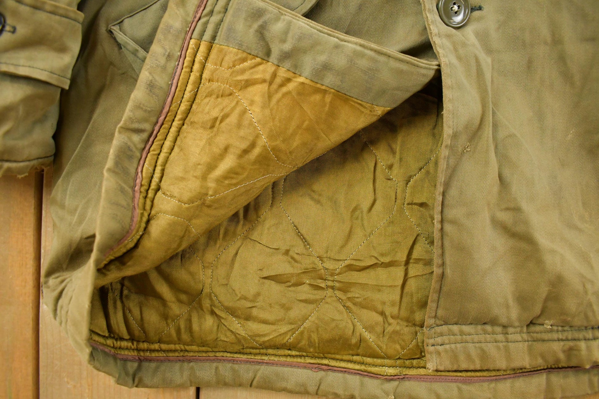 Vintage 1940s WW2 Air Force Type B-9 Parka Flyer Shearling Fur Hood Jacket Men's Large