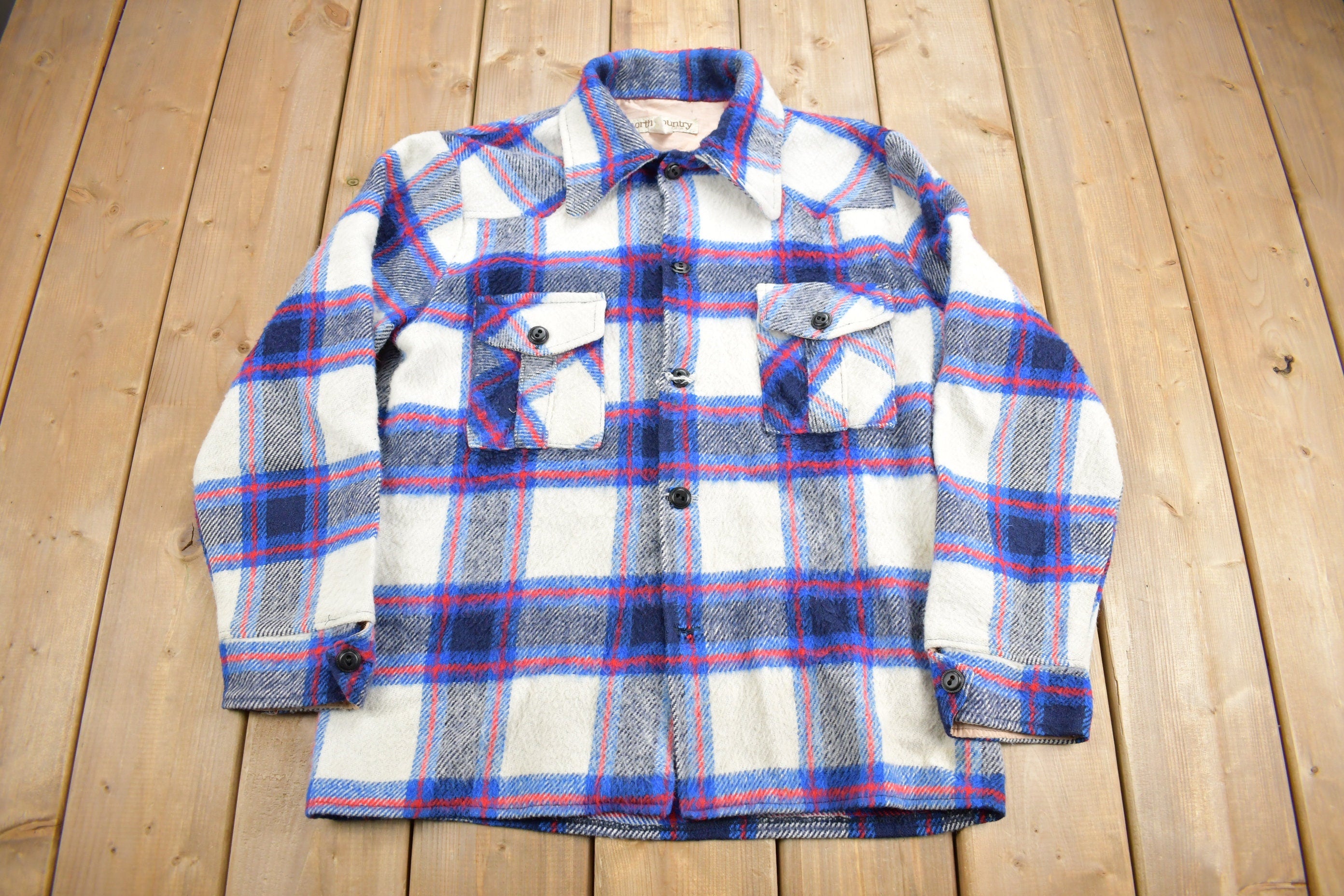 Vintage 1980s North Country Plaid Flannel Shirt