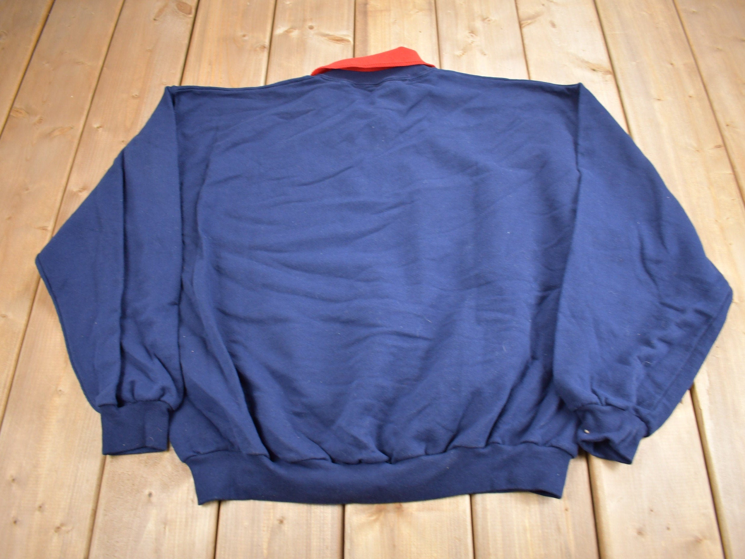 Vintage 1990s Cardinal Theme Collared Quarter Zip Sweater