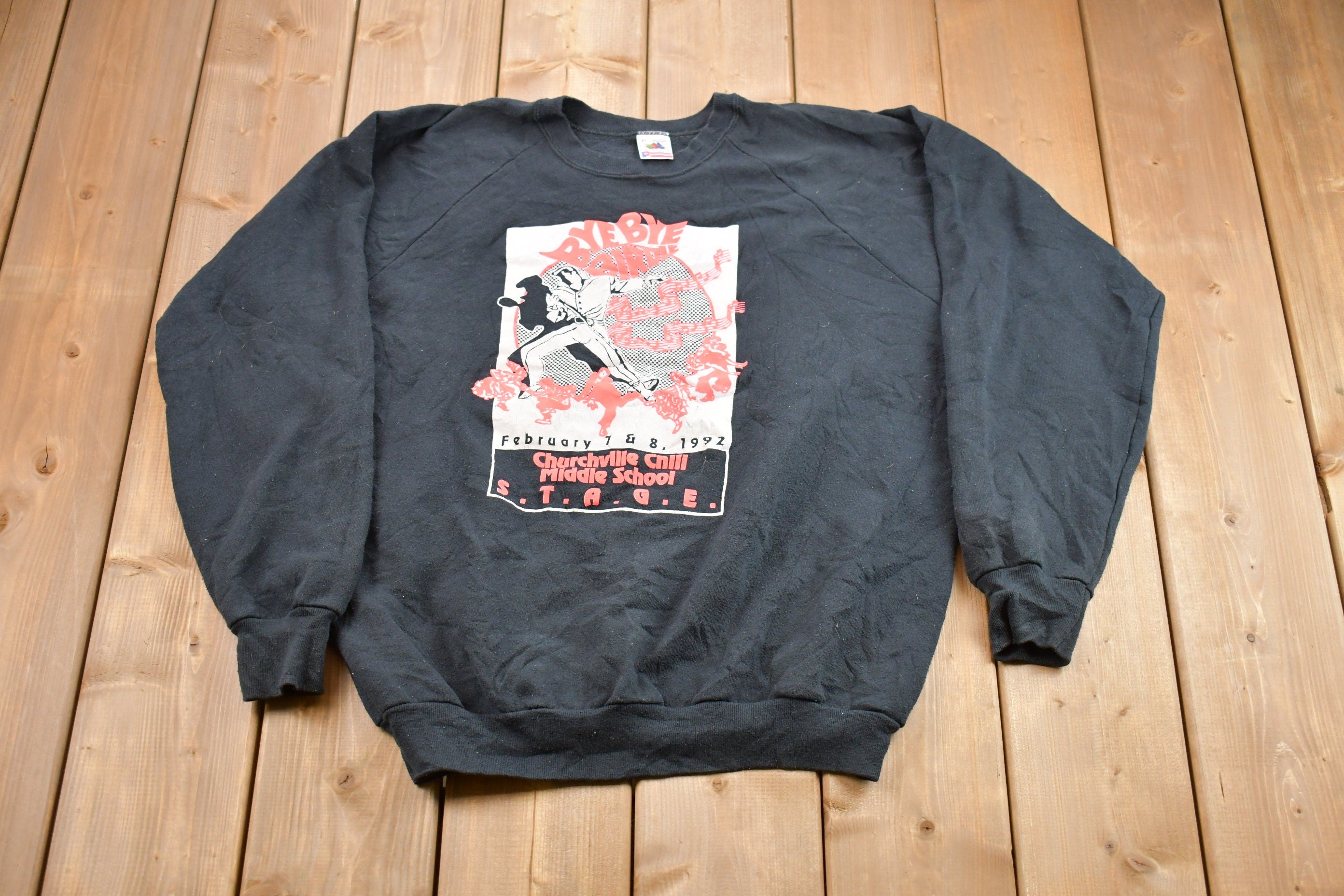 Vintage 1992 Middle School Graphic Crewneck Sweatshirt