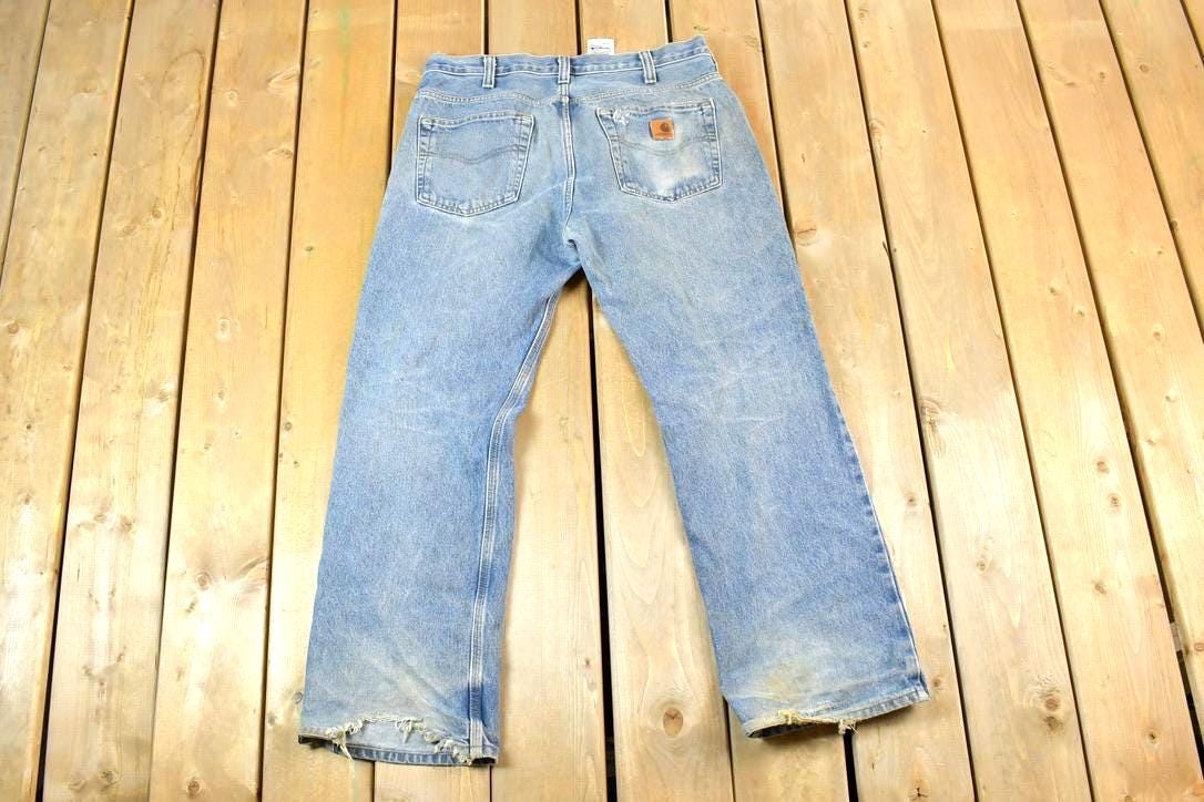 Vintage 1990s Carhartt Denim Work Jeans Pants Size 34 x 30