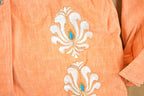 Vintage 1970s Maximum Floral Embroidered Button Up Shirt Womens M