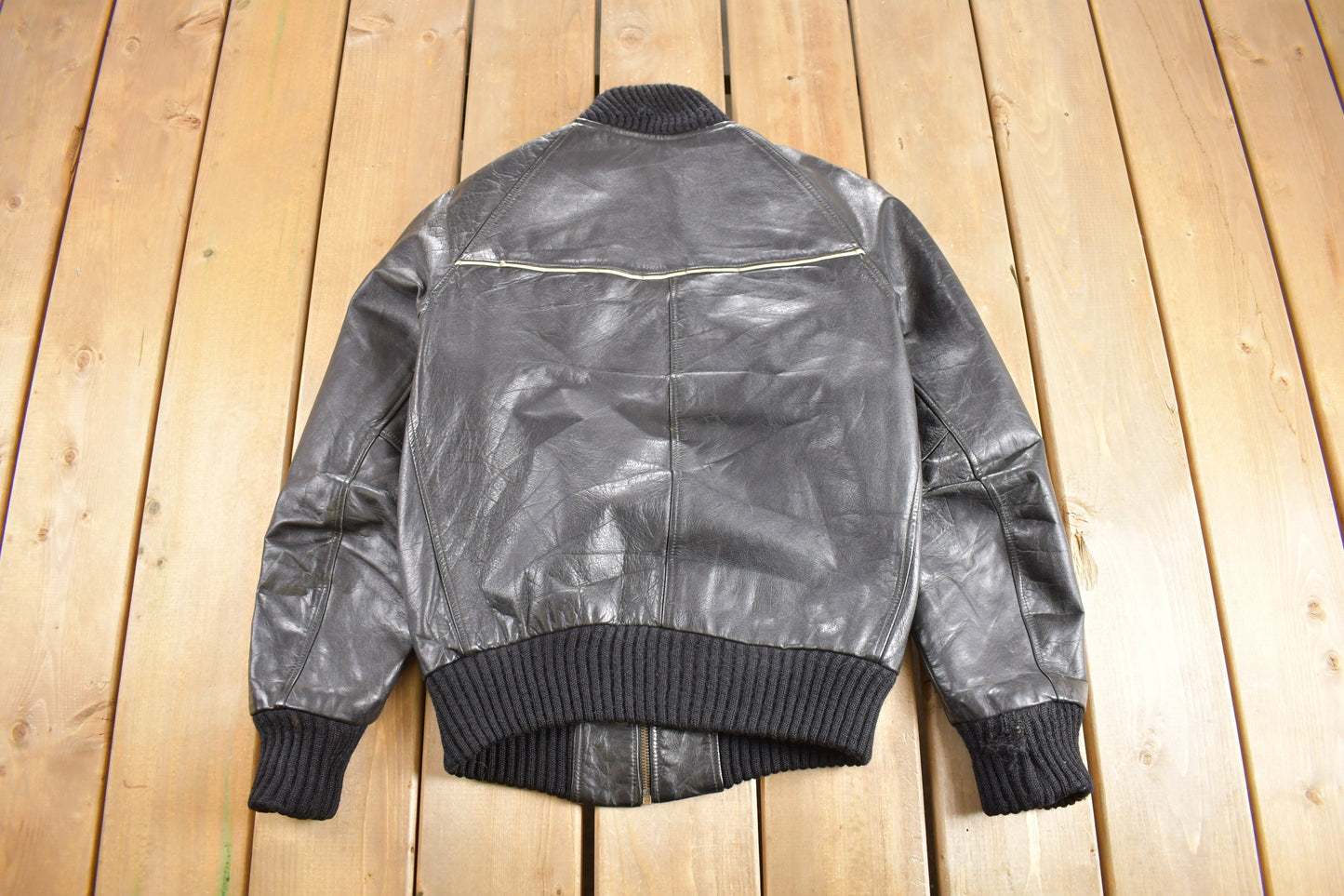 Vintage 1950s Franco Canadian Leather Jacket / Lightning Zipper / Leather Bomber Jacket / Made In Canada / Biker Jacket