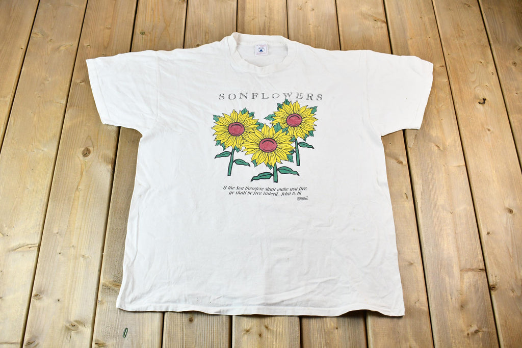 Vintage 1990s Messiahs Messengers Sonflowers Single Stitch Sunflower Graphic T-Shirt